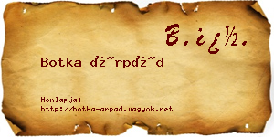 Botka Árpád névjegykártya
